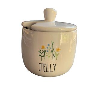 RARE Rae Dunn Jelly/Jam Jar Florals - Lid and Spoon Slot - Artisan Collection